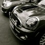 mini cooper hood black and white